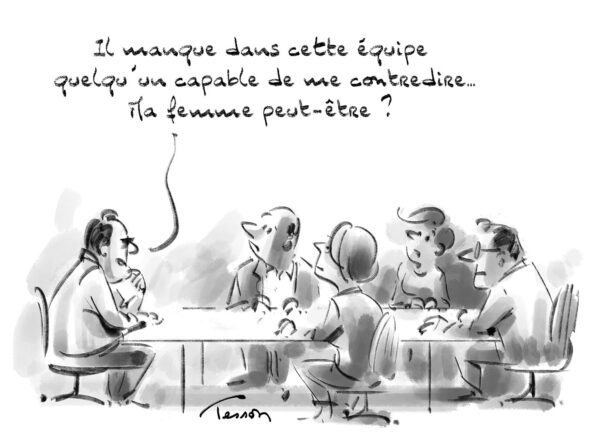 Equipe, management dessin humoristique